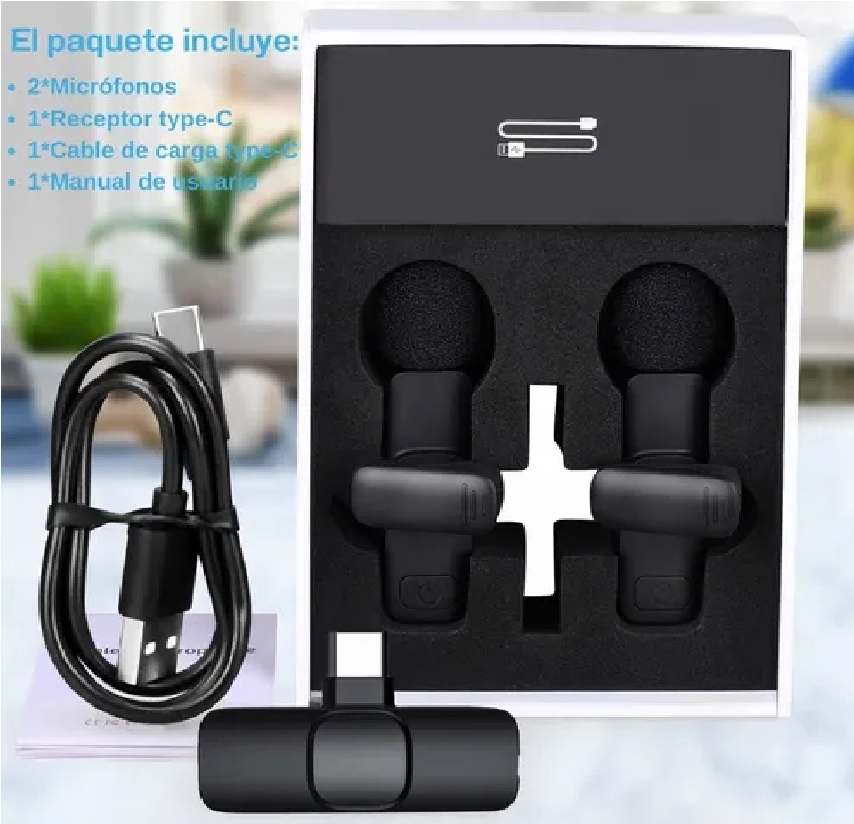 Micrófono Inalámbrico Solapa Para Android,usb C Micrófono