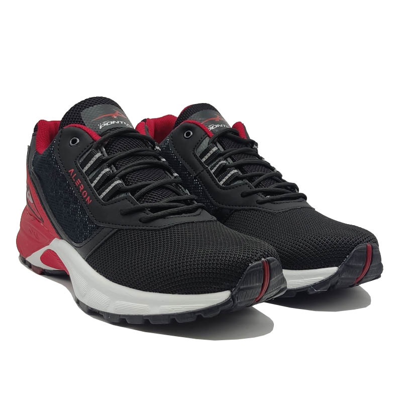 Tenis Pontiac 659 Negro Rojo Deportivos Hombre Correr Ejercicio Gym