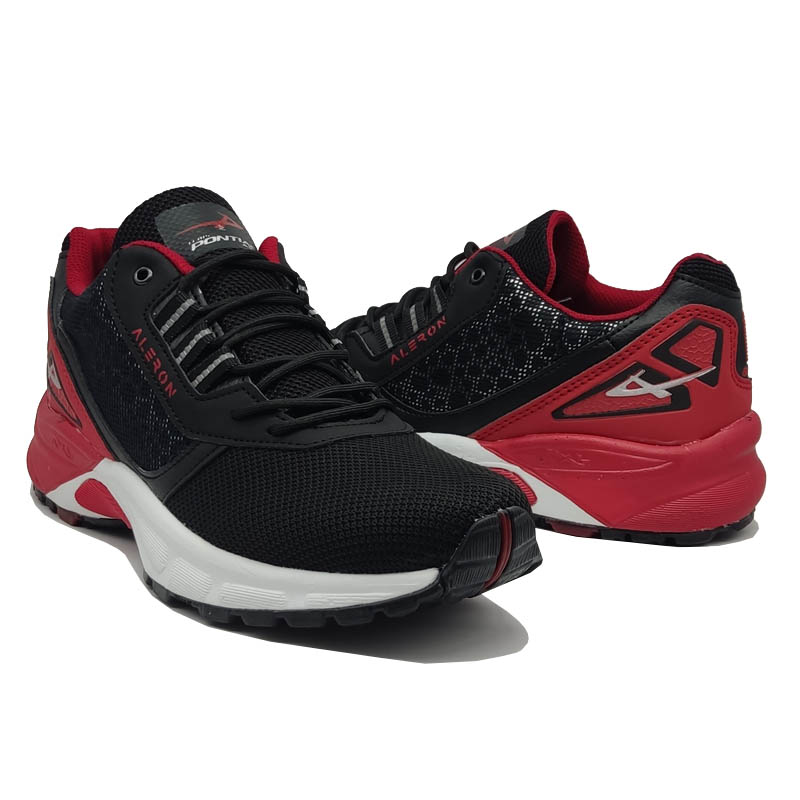 Tenis Pontiac 659 Negro Rojo Deportivos Hombre Correr Ejercicio Gym