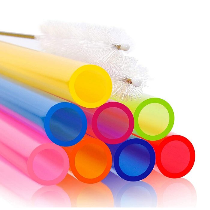 8 popotes reutilizables Boba y popotes para batidos Puntas en ángulo
