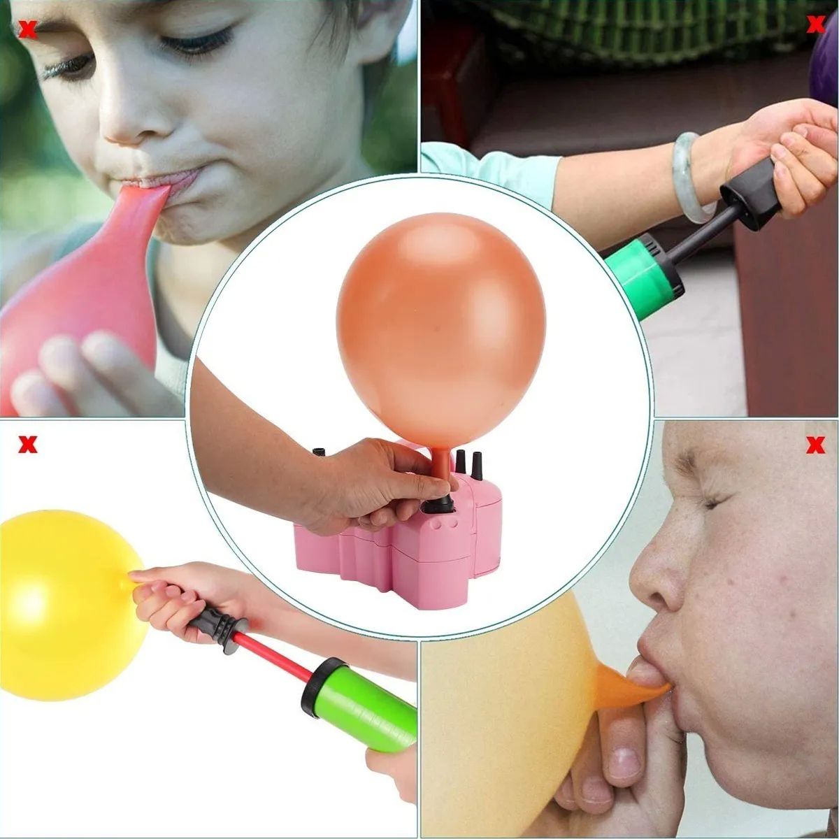 Inflador Electrico Bomba Globos Color Rosa