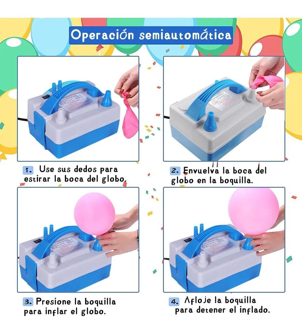 Bomba Electrica Para Inflar Globos Azul