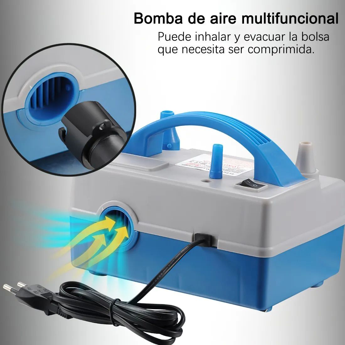 Bomba Electrica Para Inflar Globos Azul