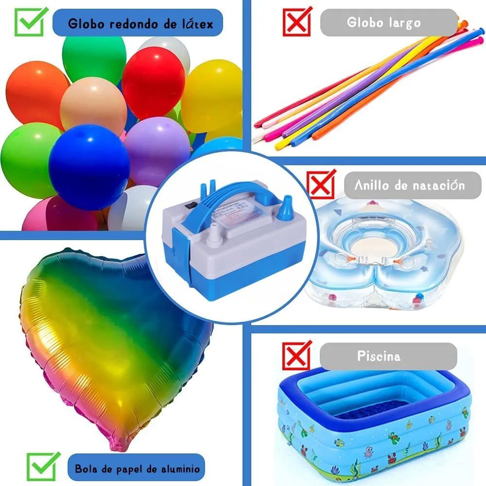 Bomba Electrica Para Inflar Globos Azul