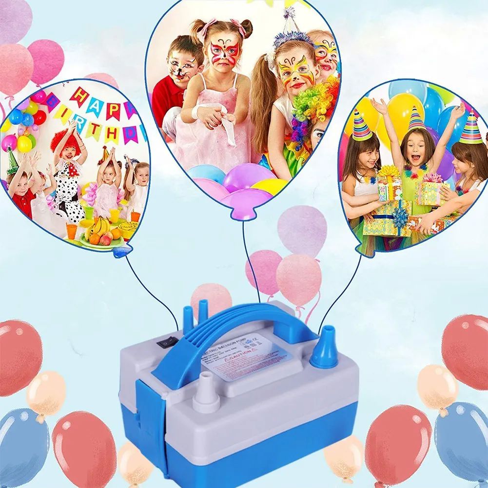 Bomba Electrica Para Inflar Globos Azul