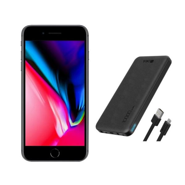 Apple IPhone 8 Plus Negro 64GB Reacondicionado Grado A + Bateria Portatil 10000 mAh
