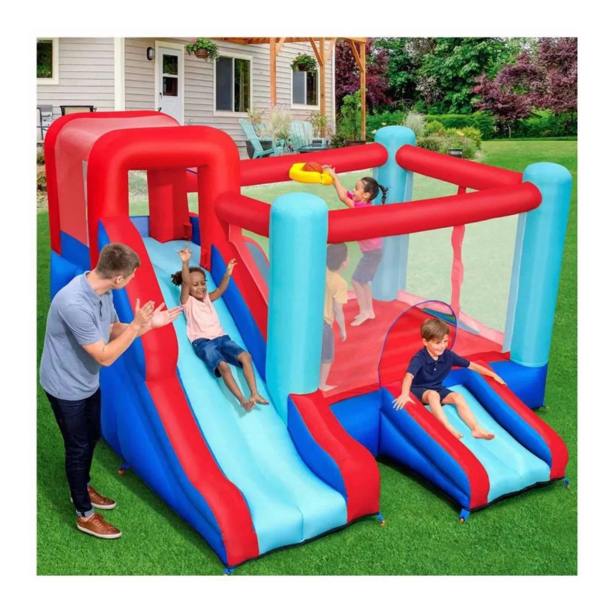 Brincolín Inflable Para Niños Bestway Parque De Diversión, Incluye Bomba para Inflar