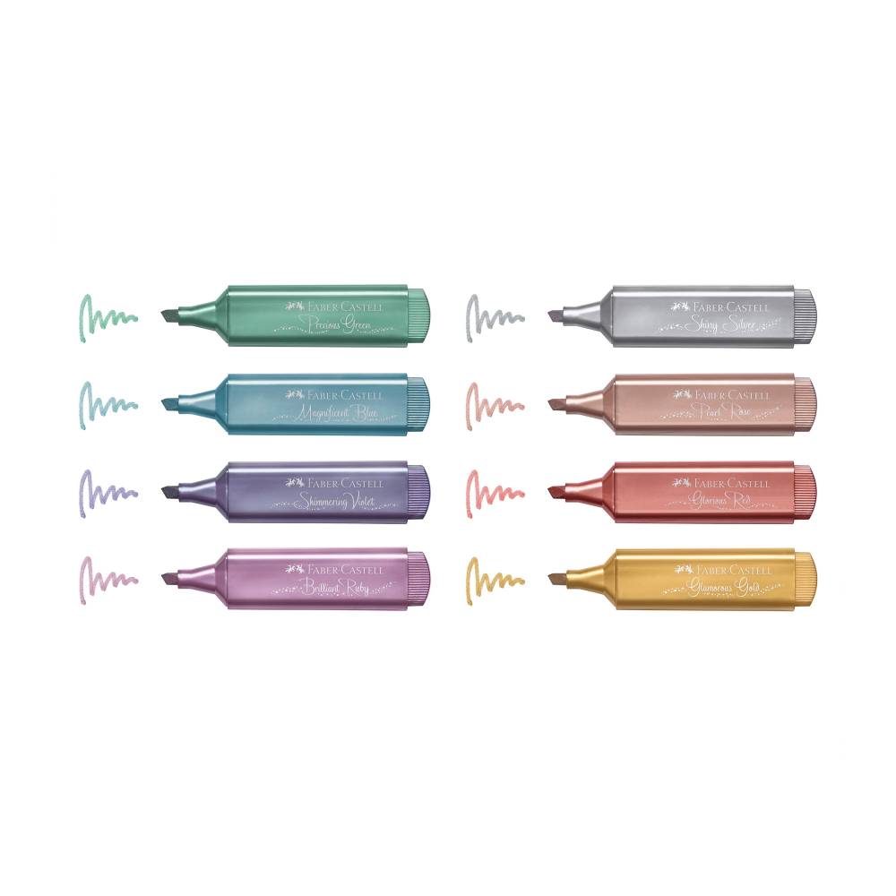 Marca Textos Faber Castell Metálico con 8 piezas