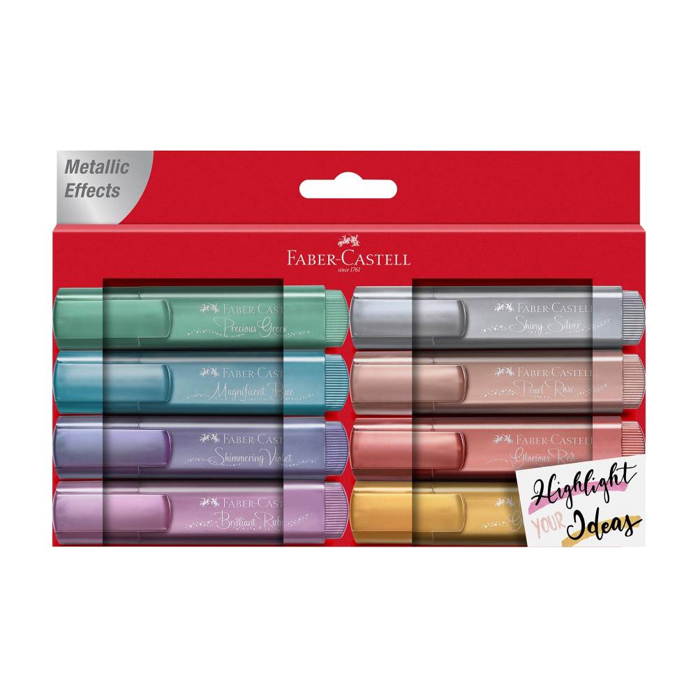 Marca Textos Faber Castell Metálico con 8 piezas