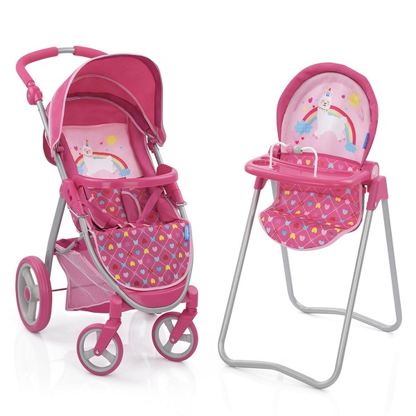 Carriola para muñeca con porta bebe cochecito de paseo viaje