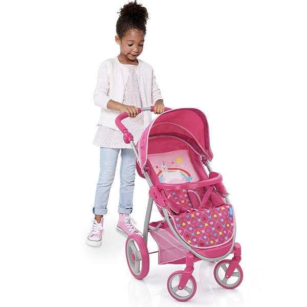 Carriola para muñeca con porta bebe cochecito de paseo viaje