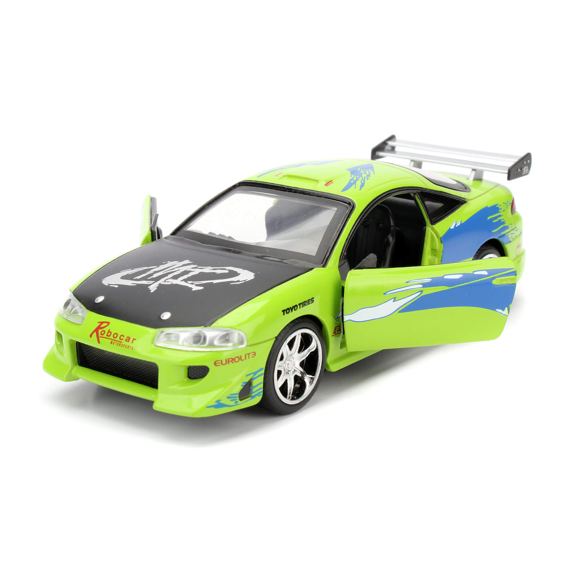 Jada Toys Voiture Miniature 1:32 Mitsubishi Eclipse Green 1995 - Modèle Collector Modelisme Voiture