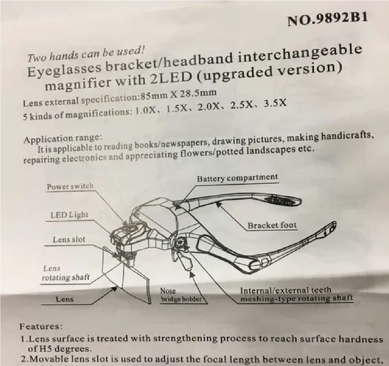 Lentes Lupa Luz Led Para Extensión De Pestañas,microblading