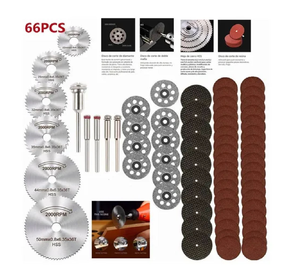 Kit Discos Corte Sierra Hss Para Dremel Mototool Taladro