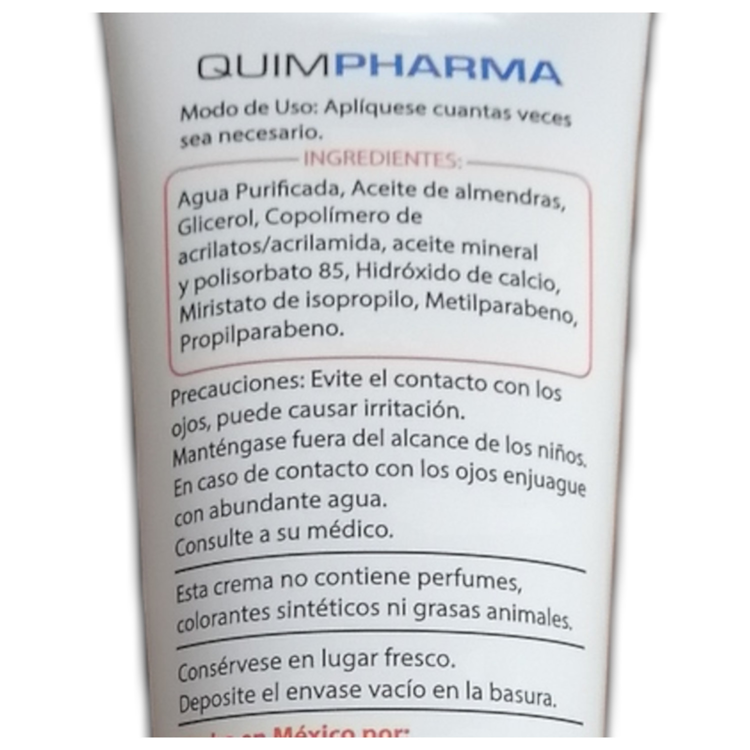 Aceite de Almendras Quimoderm 225 ml, Dermatitis y Quemaduras, Quimpharma