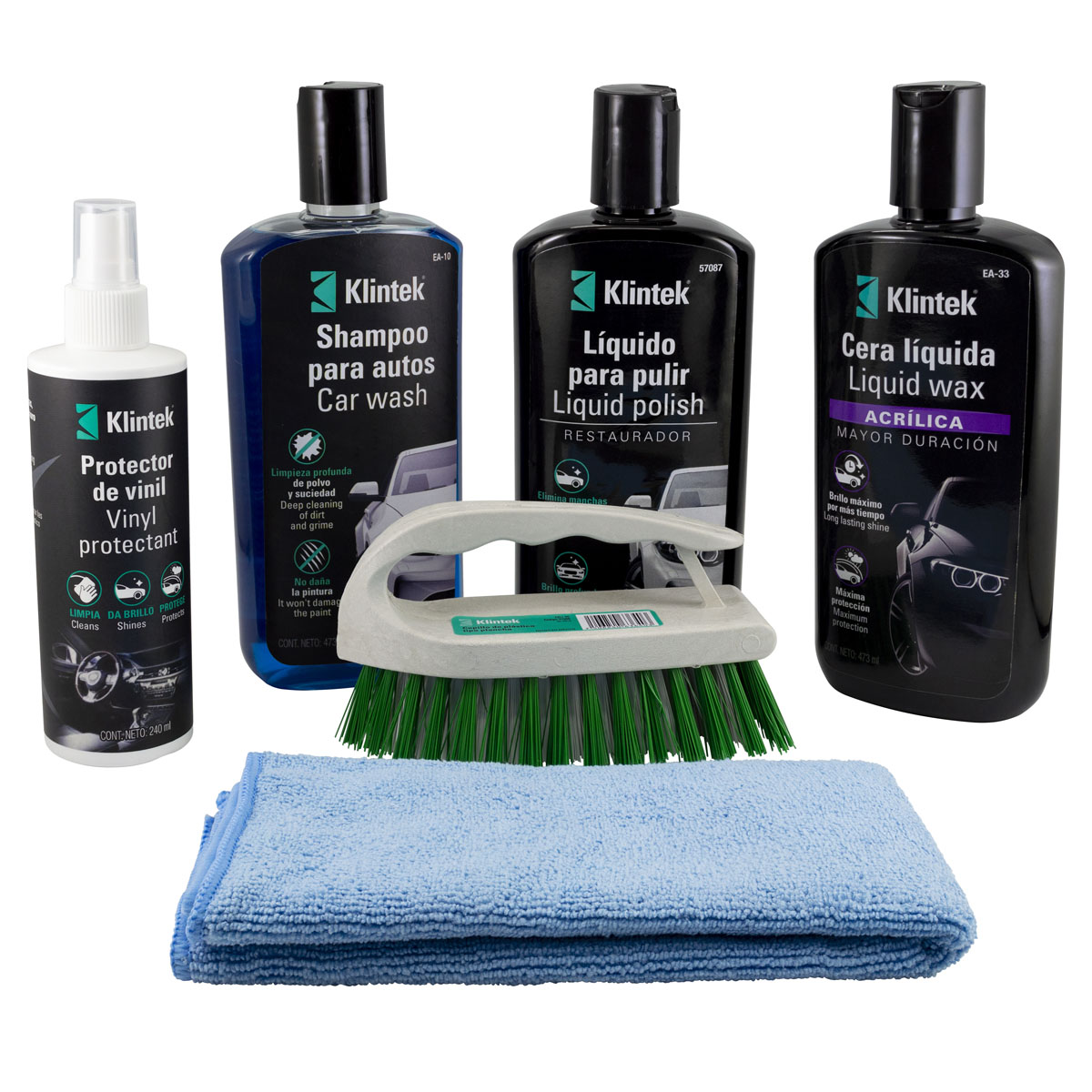 Kit de Limpieza y Pulido para Autos con Cera Líquida Acrílica KLCL-A