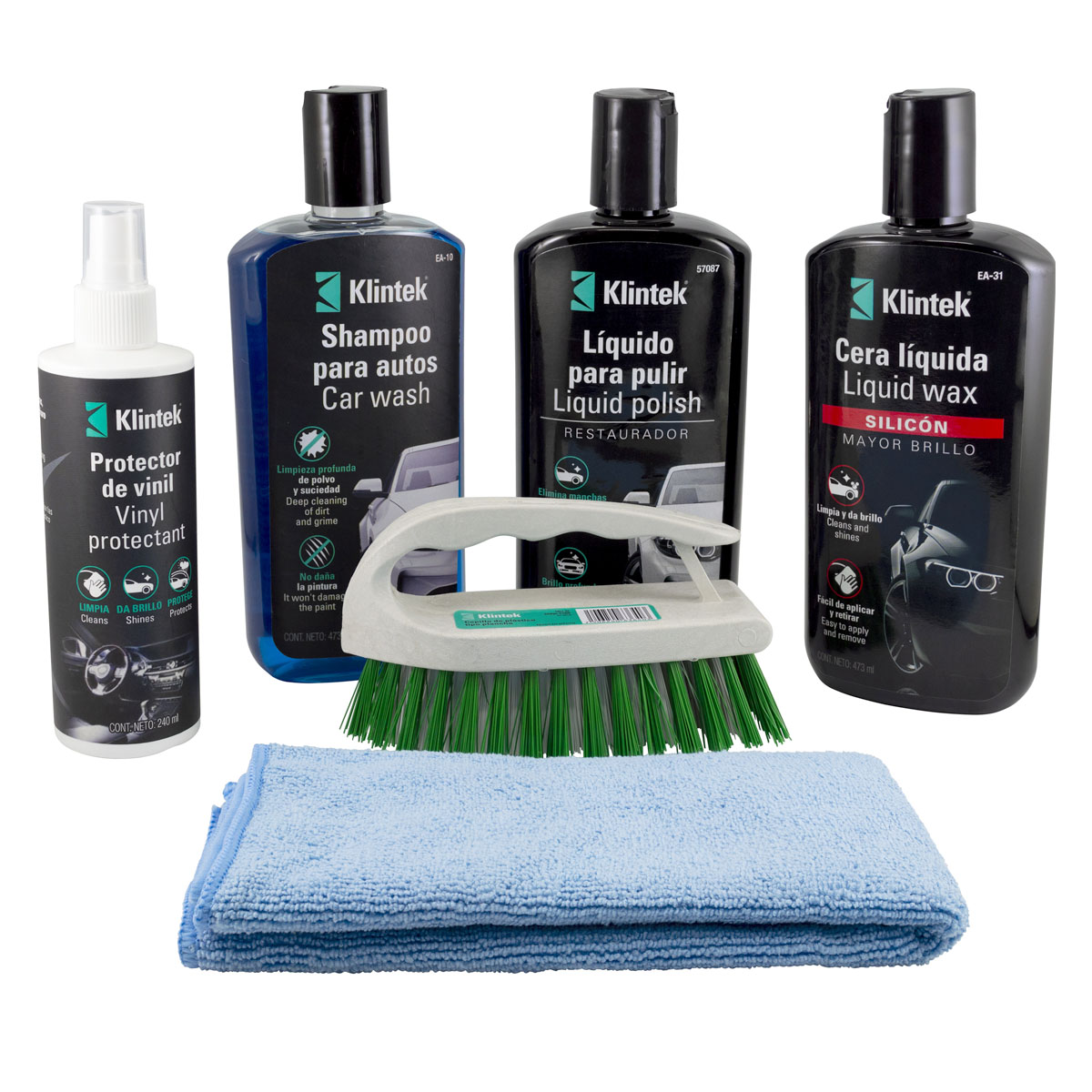 Kit de Limpieza y Pulido para Autos con Cera Líquida Silicón KLCL-S