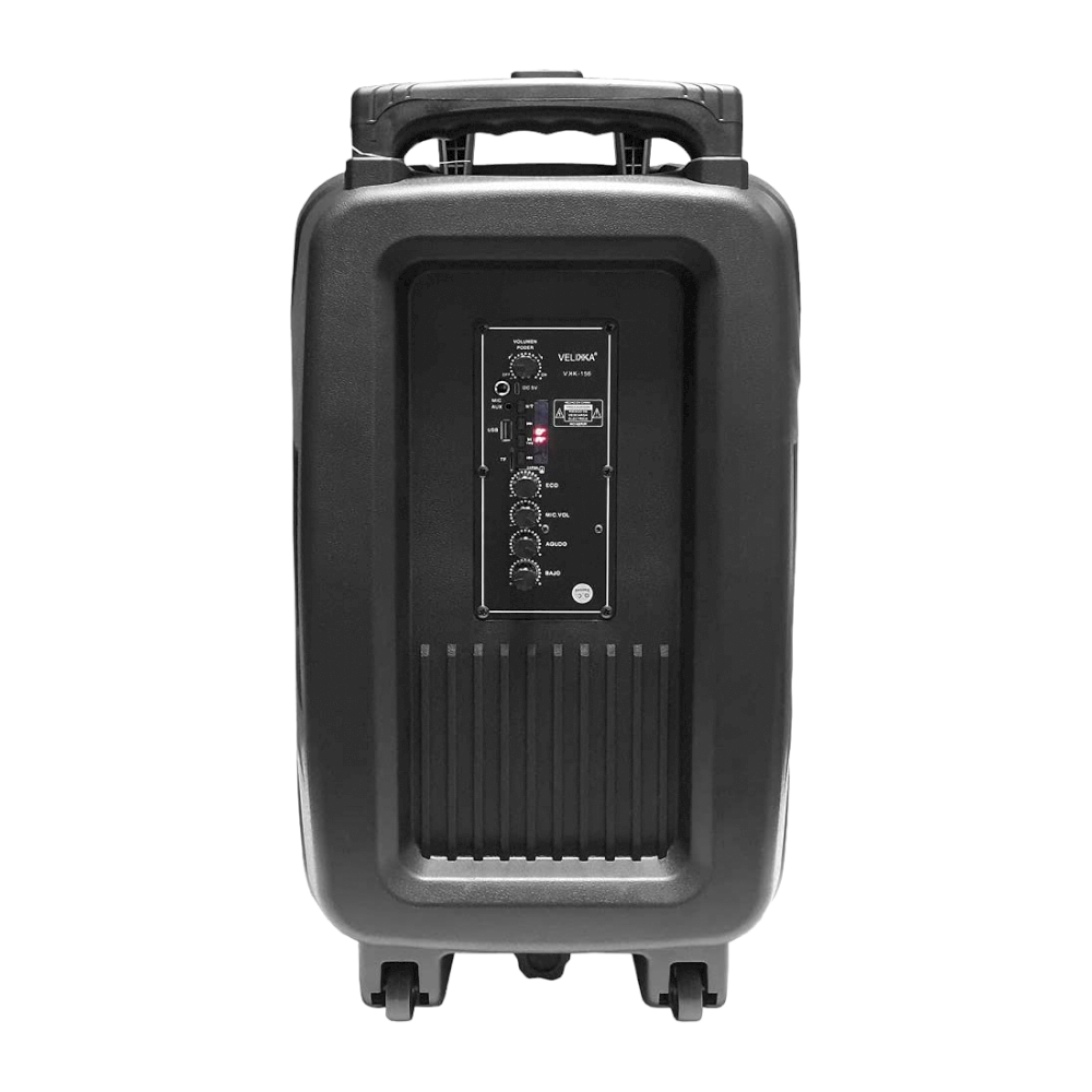 Bafle bocina bluetooth 15 pulgadas Velikka VKK-1156 con micrófono y control para karaoke