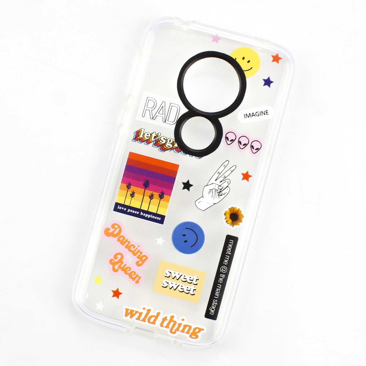 Funda Case Triche para Motorola MOTO G7 PLAY Diseño Stickers Transparente 
