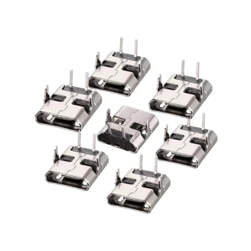 Conector Micro Usb Hembra 2  pines Para Soldar 10pzs