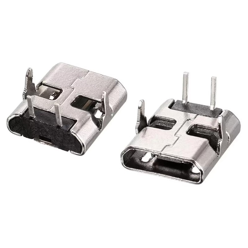 Conector Micro Usb Hembra 2  pines Para Soldar 10pzs