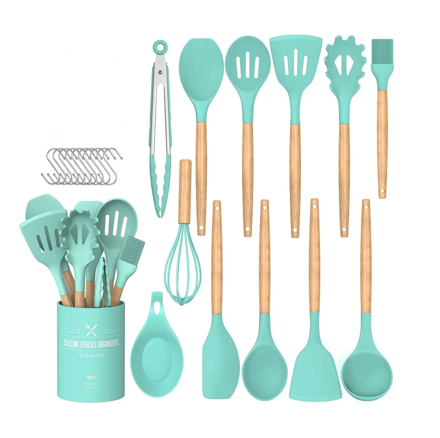SET 23 UTENSILIOS DE COCINA VERDE
