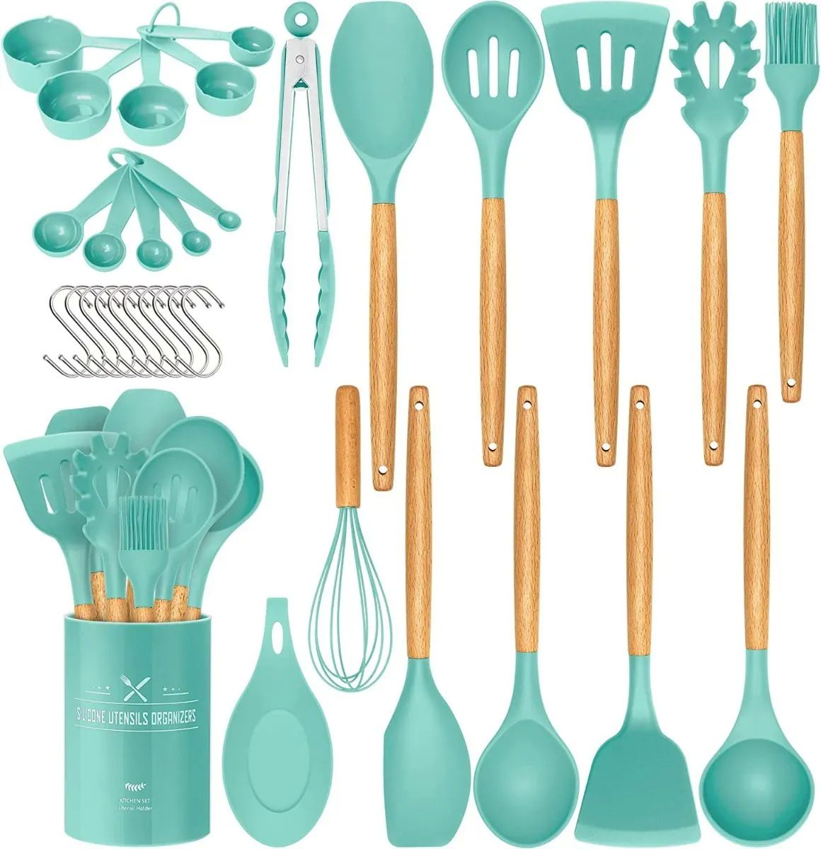 SET 23 UTENSILIOS DE COCINA VERDE