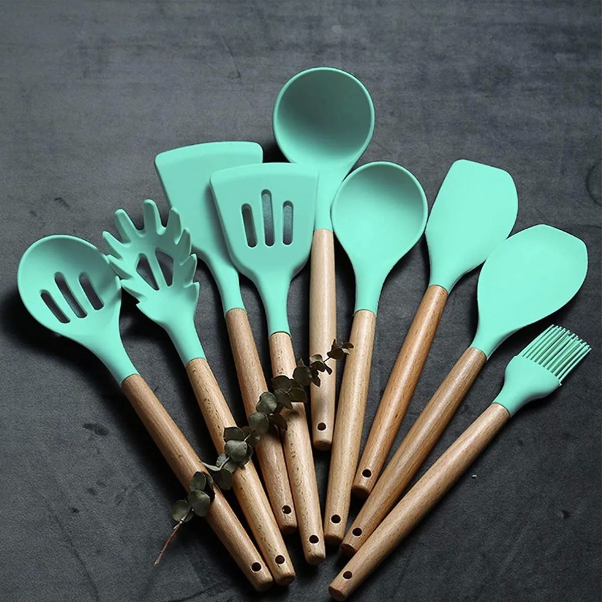 SET 23 UTENSILIOS DE COCINA VERDE