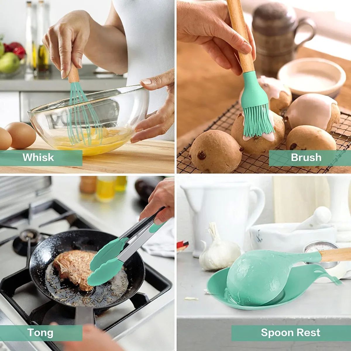 SET 23 UTENSILIOS DE COCINA VERDE