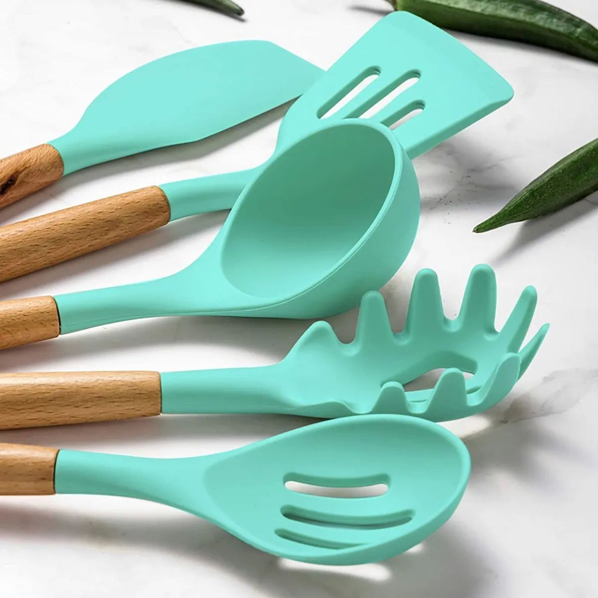 SET 23 UTENSILIOS DE COCINA VERDE