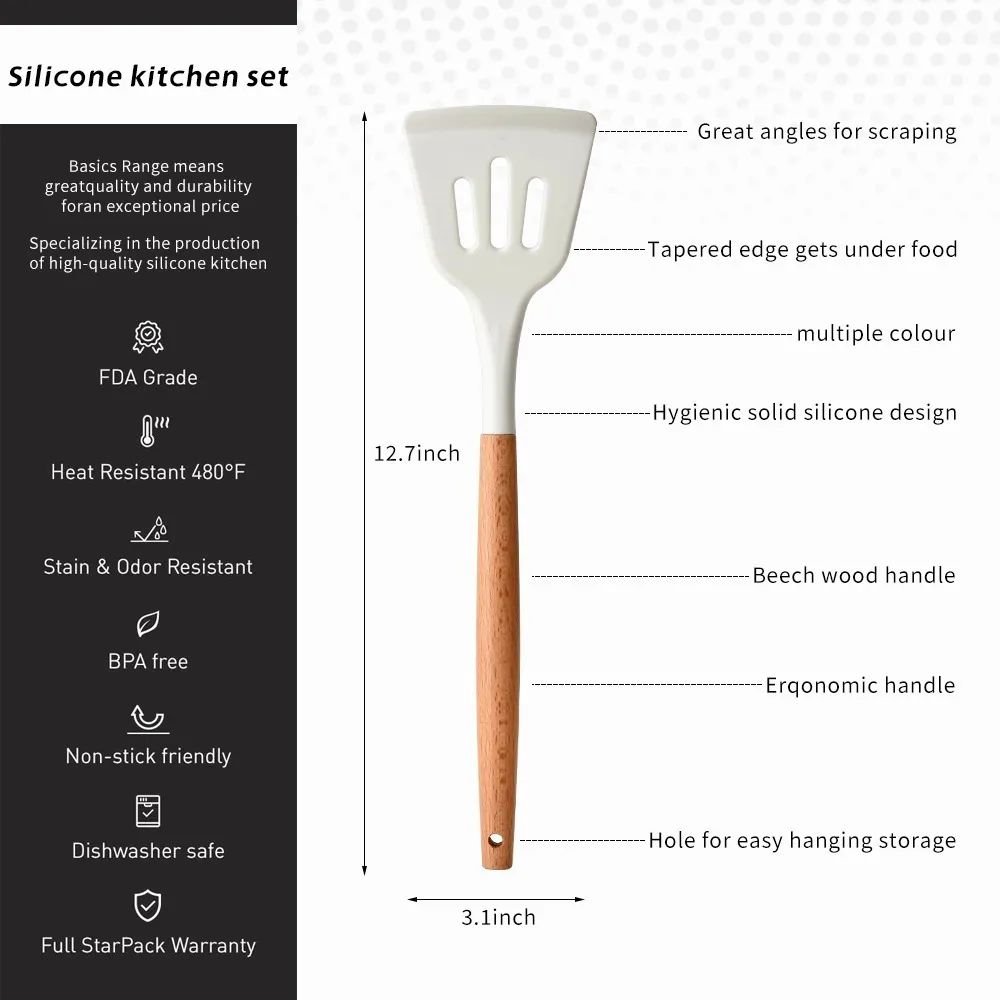 Set 12 Utensilios De Cocina Blancos