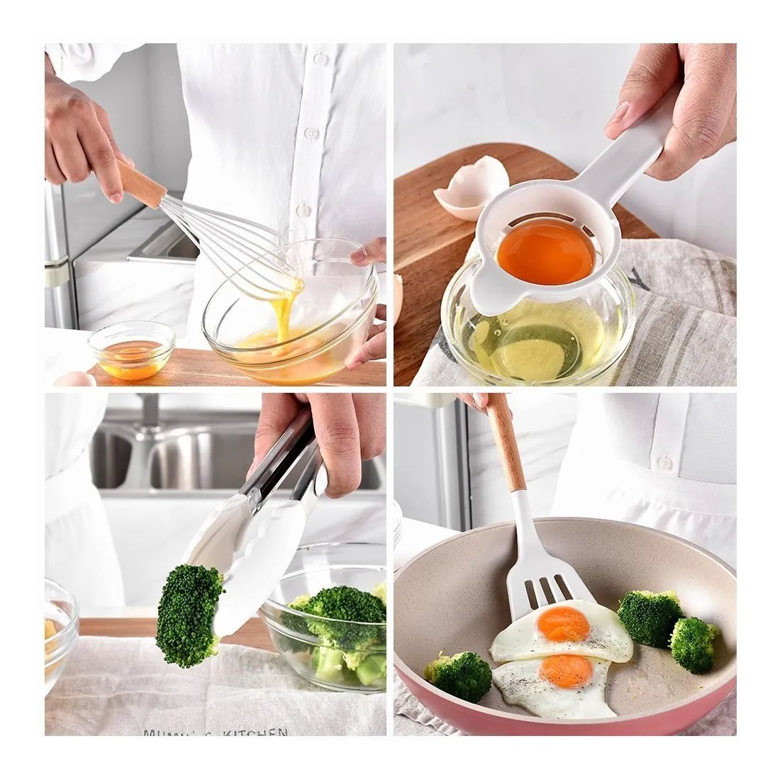 Set 12 Utensilios De Cocina Blancos