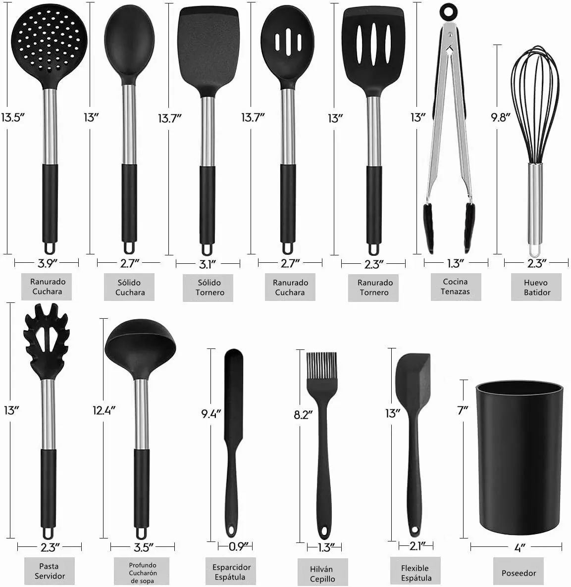 Utensilios de cocina,Juego de 34 herramientas de cocina