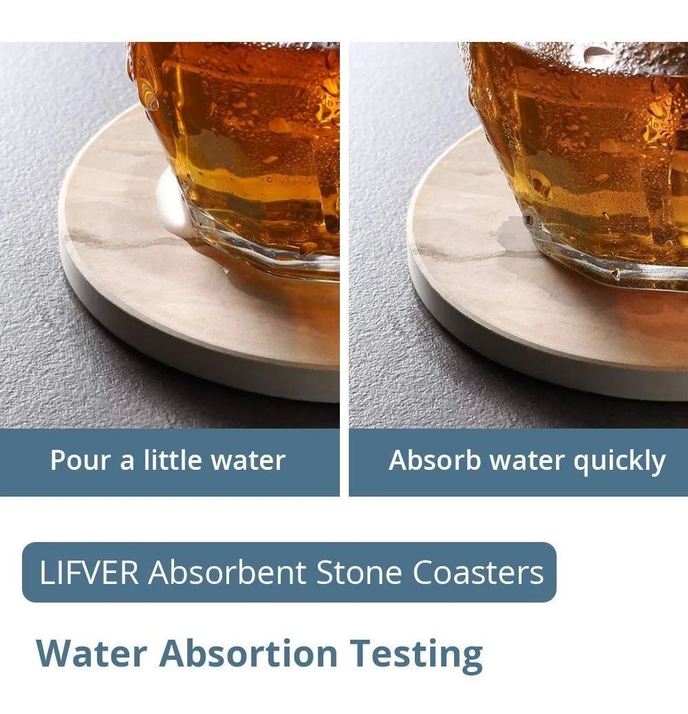 Juego De 6 Portavasos Blanco Jaspeado