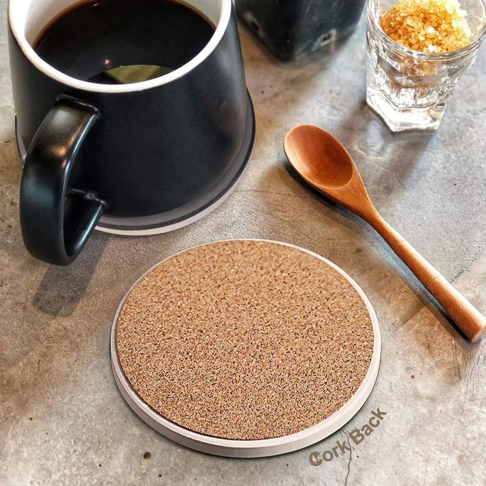 Juego De 6 Portavasos Negro Jaspeado