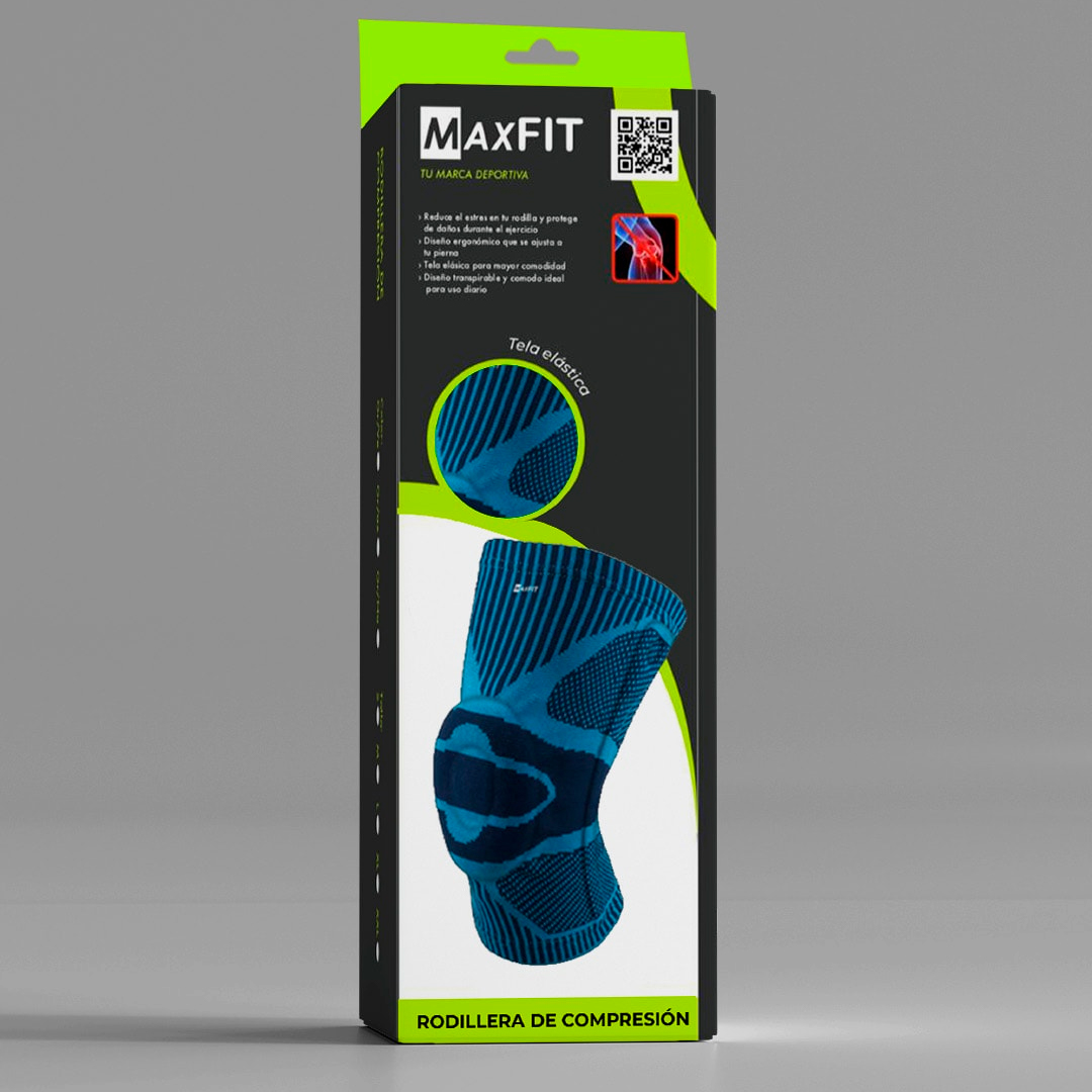 Par De Rodillera Elástica De Compresión Aro de silicona Gym Correr Maxfit Hx923