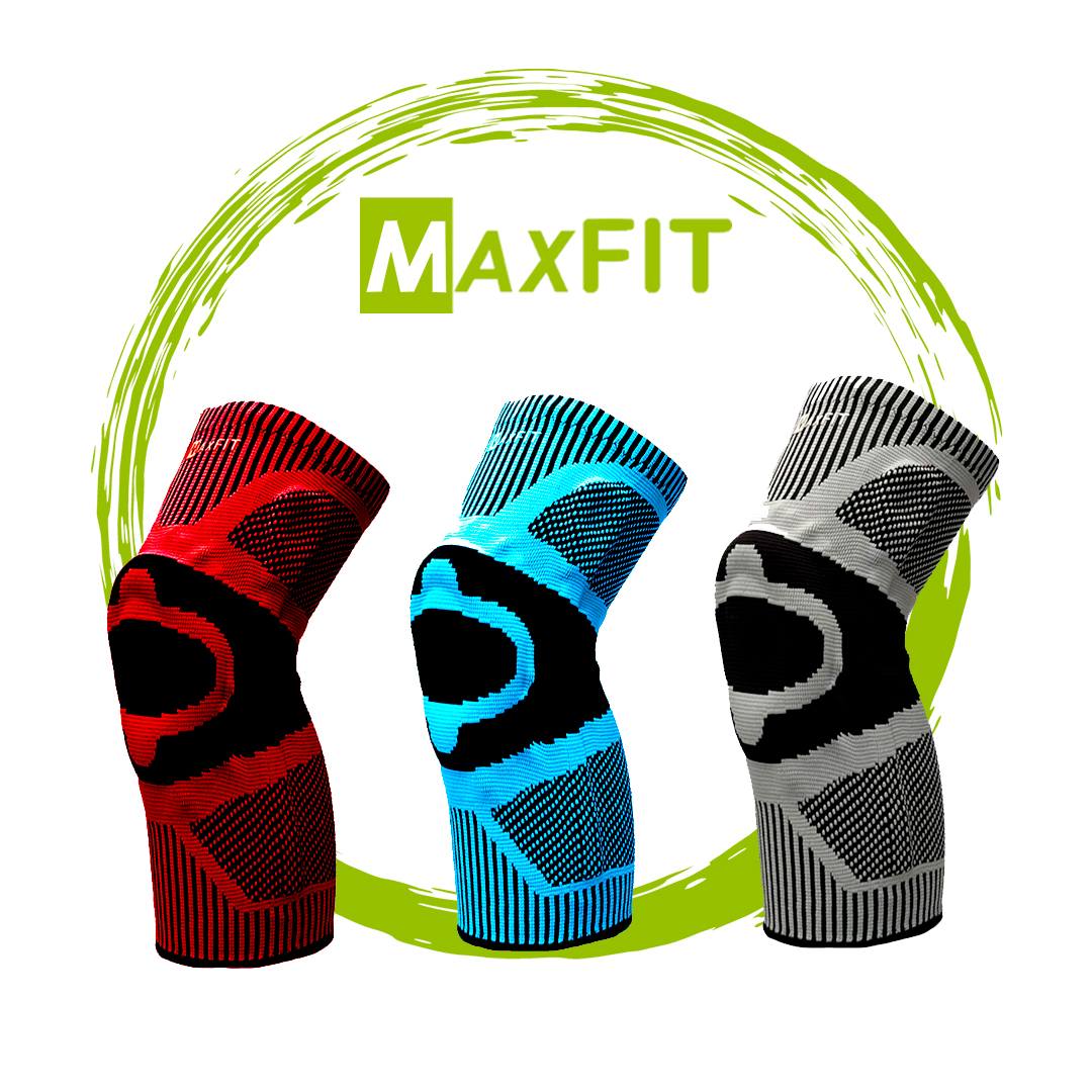 Par De Rodillera Elástica De Compresión Aro de silicona Gym Correr Maxfit Hx923