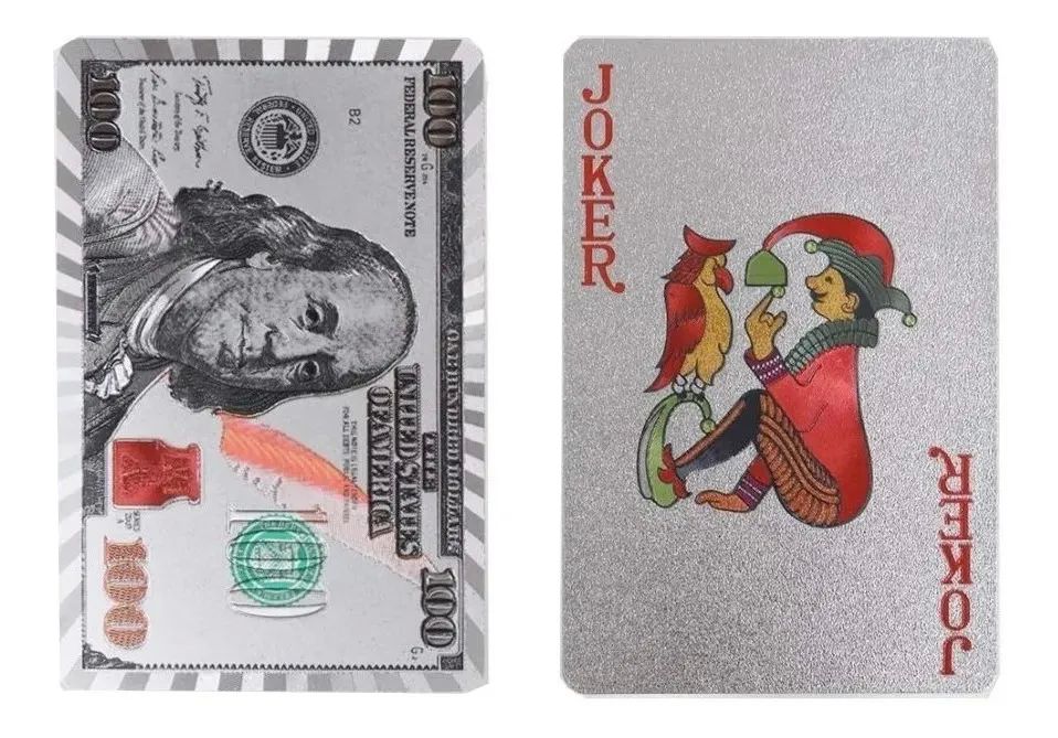Naipes Dólar 100 Plata Baraja Y Plata Poker