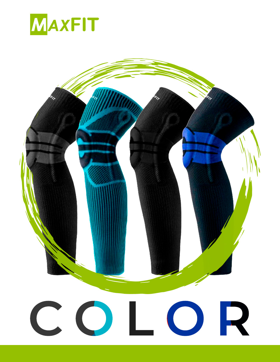 Par De Rodillera Elástica Compresión Con Aro de Silicona Larga Correr Maxfit Hx926