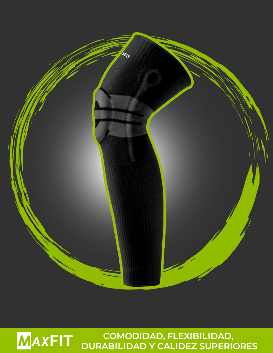 Par De Rodillera Elástica Compresión Con Aro de Silicona Larga Correr Maxfit Hx926