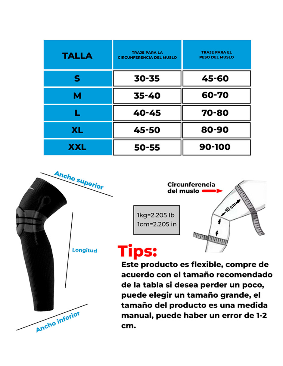Par De Rodillera Elástica Compresión Con Aro de Silicona Larga Correr Maxfit Hx926