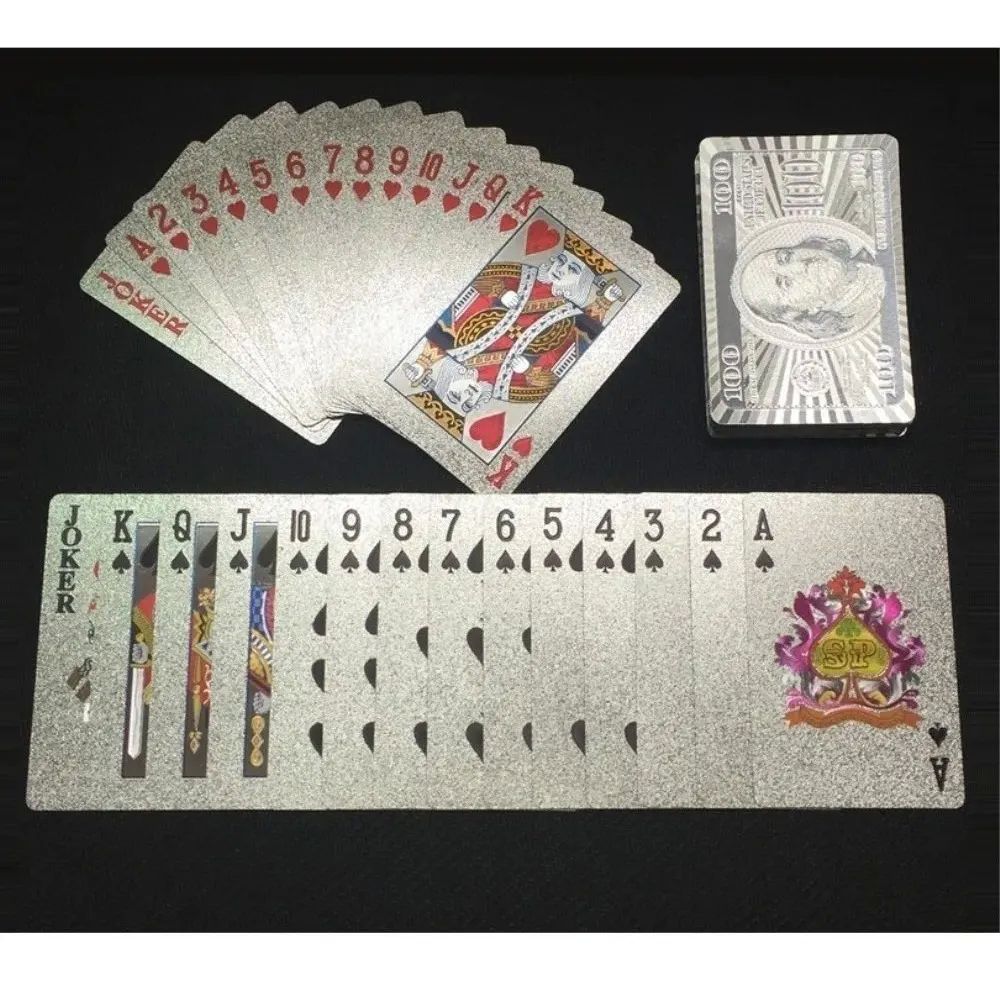 Naipes Dólar 100 Plata Baraja Y Plata Poker