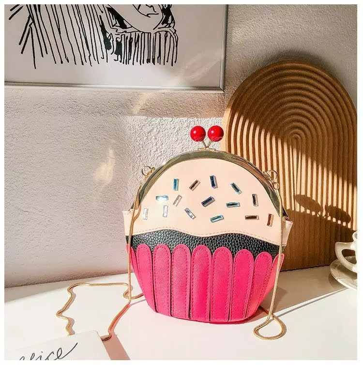 Bolsa con Forma de Cupcake Panque Crossbody Kawaii