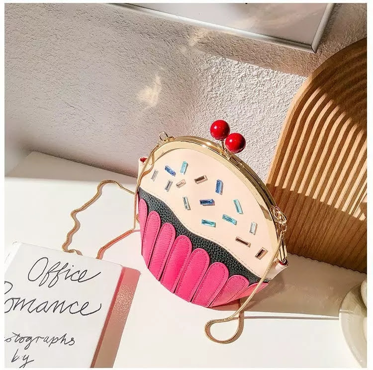 Bolsa con Forma de Cupcake Panque Crossbody Kawaii