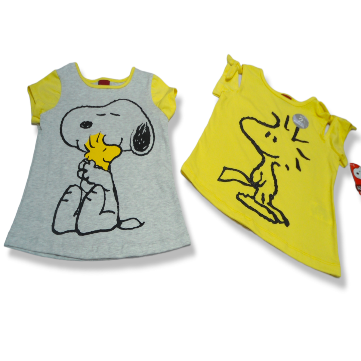 Set 2 Playeras Estampadas Snoopy & Bird Niñas 4 A 12 Años