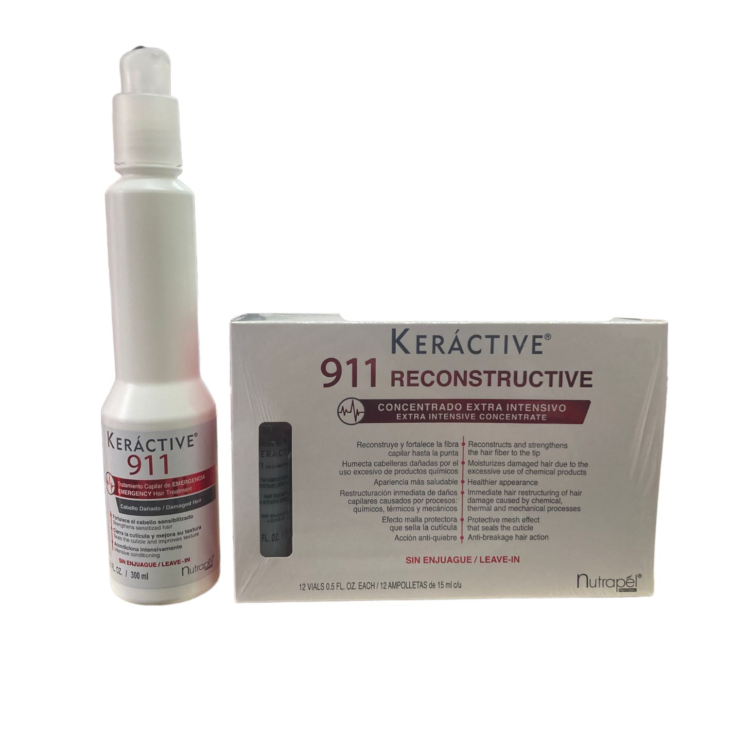 Nutrapel Keractive 911 Tratamiento 300ml + Ampolletas 12x15 ml