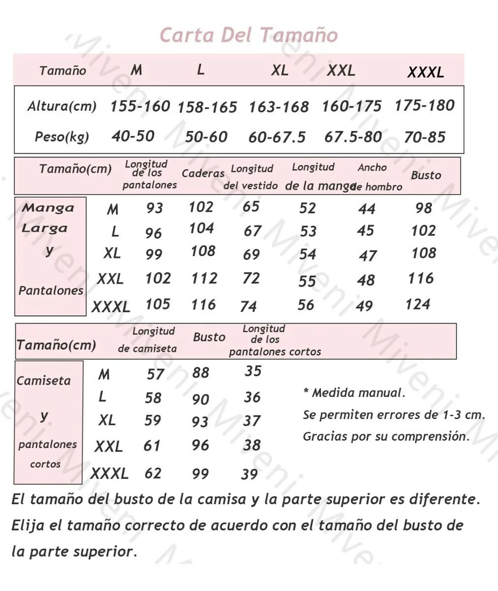 7 Piezas Pijamas Azul de Corazones Talla L