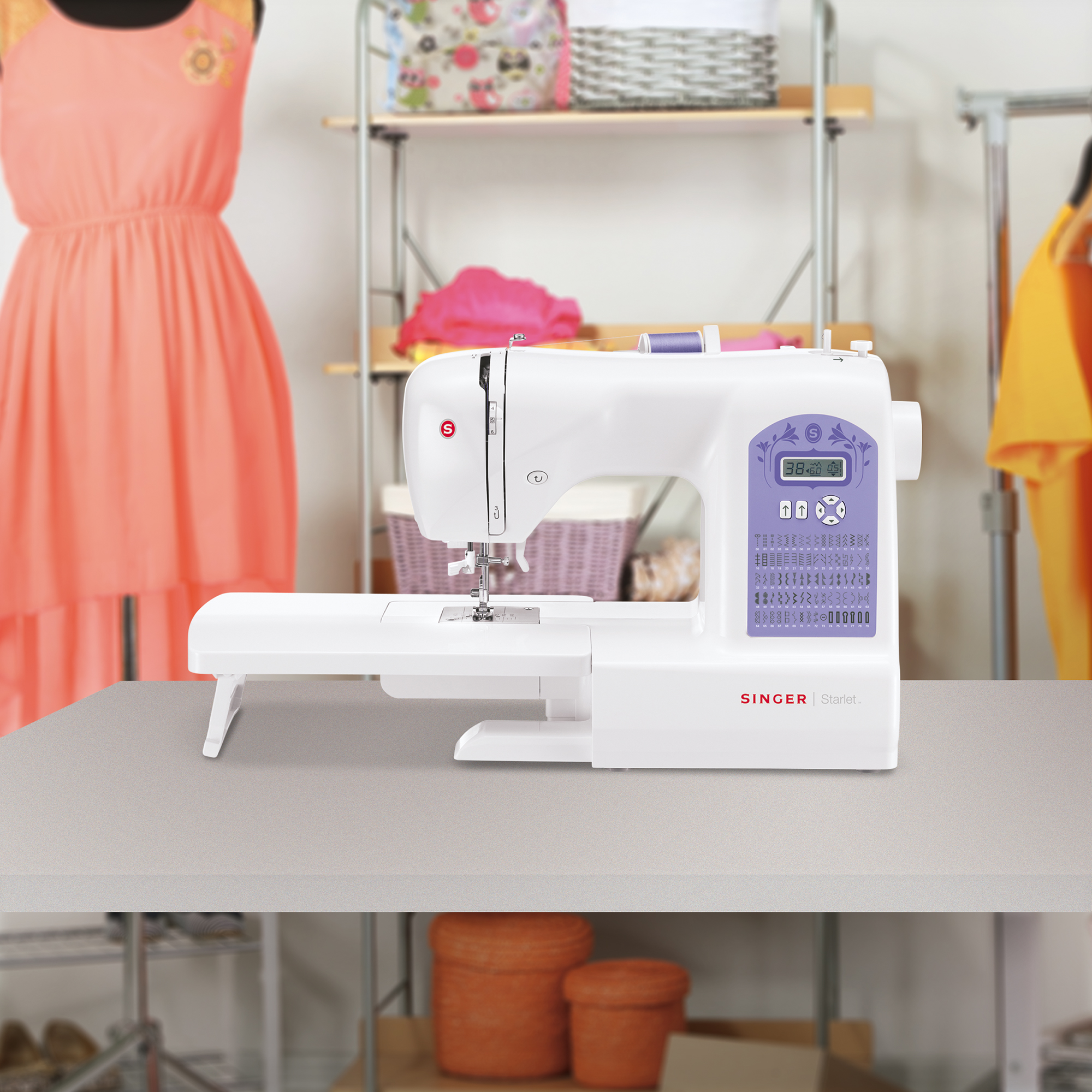 Máquina de coser Singer computarizada de 80 puntadas starlet 6680