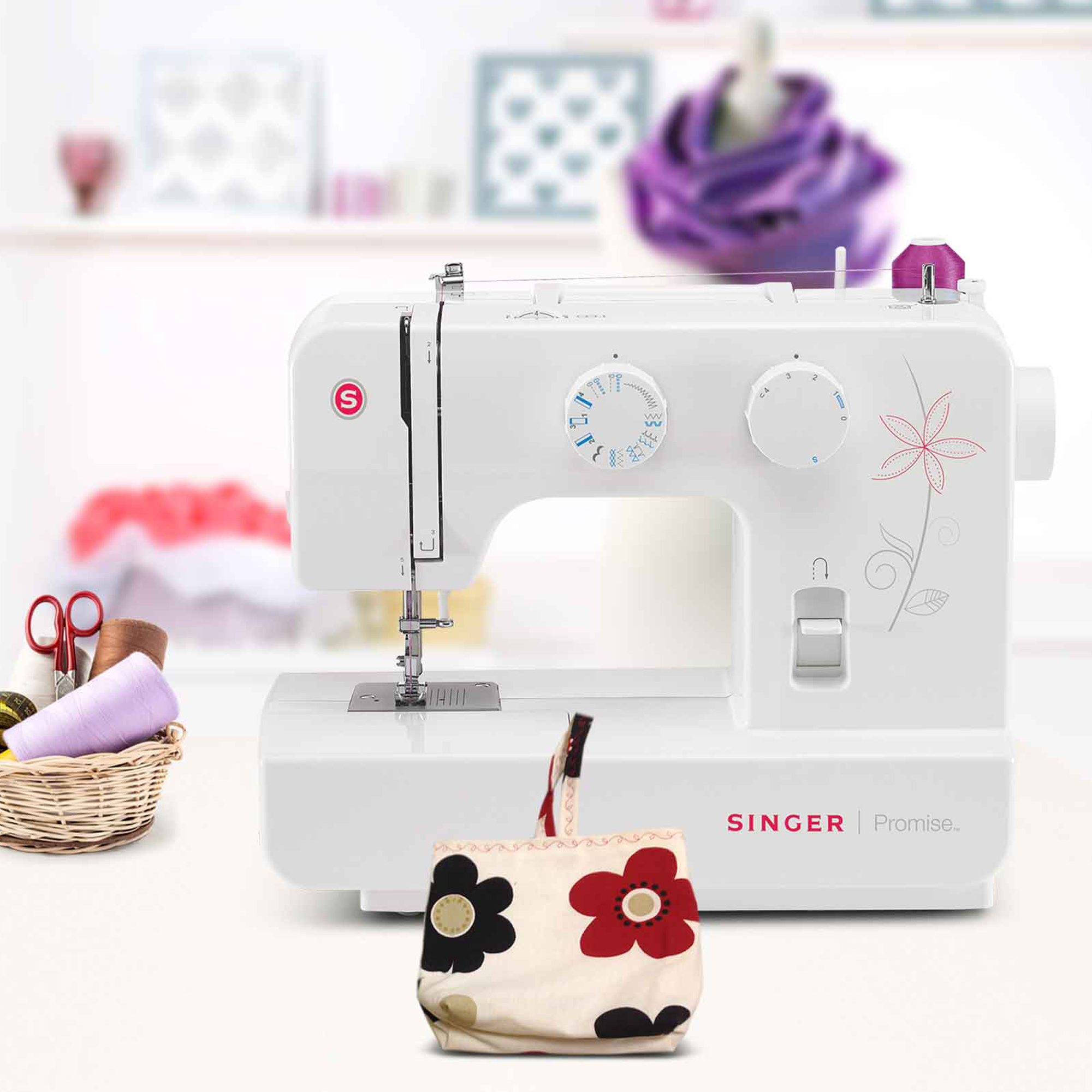 Máquina de coser Singer mecanica de 12 puntadas promise 1412