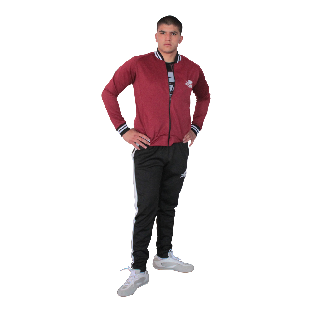  Conjunto Deportivo (Pants) FIRE SPORTS Varonil M2 con franja Guinda/Negro